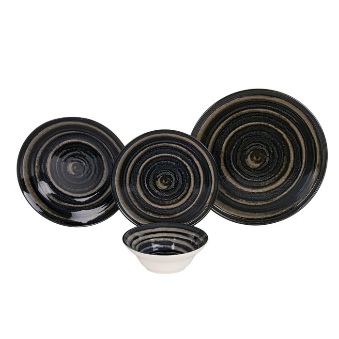 Hermia Spiral Dark Juego de Cena de 24 Piezas